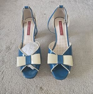 Blue and Cream Women's Shoes